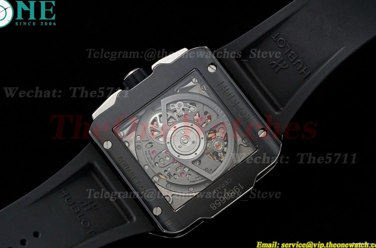 Square Cer Unico Bang RU Skeleton BBF 42mm Black HUB1280A Dial 0207